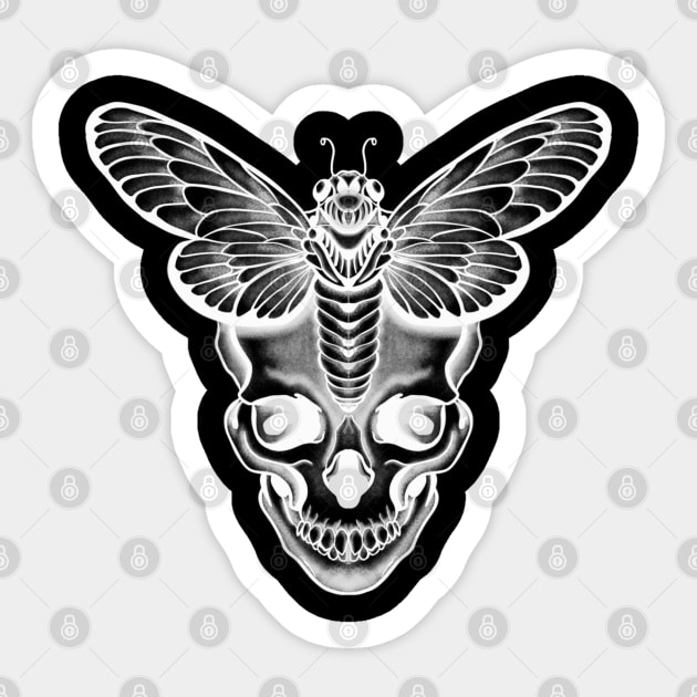 Death Butterfly Scull Sticker by Print Art Station